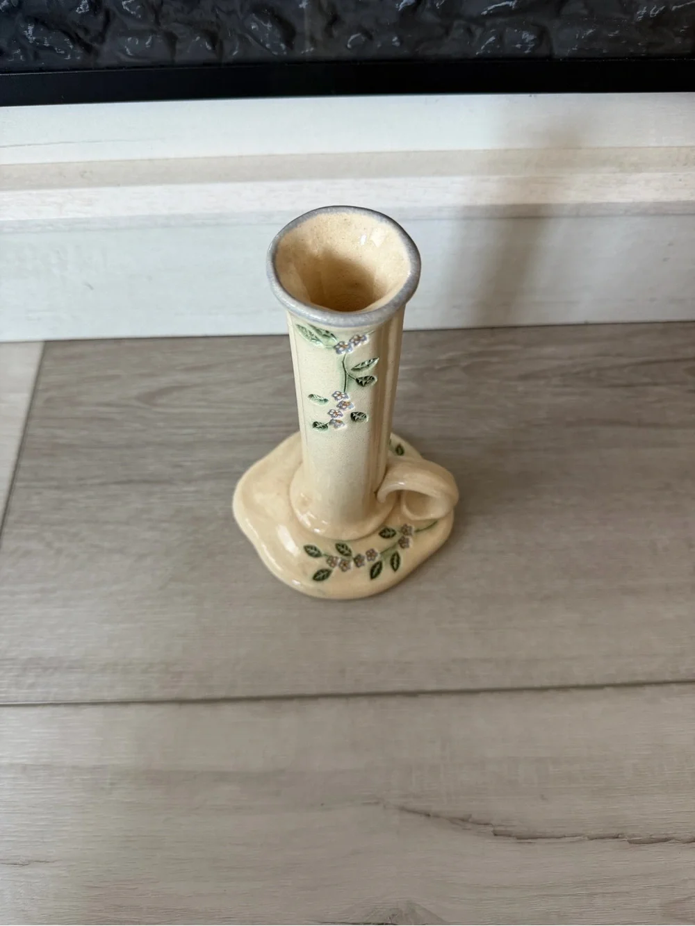 Forget Me Not clay pottery candlestick MPM